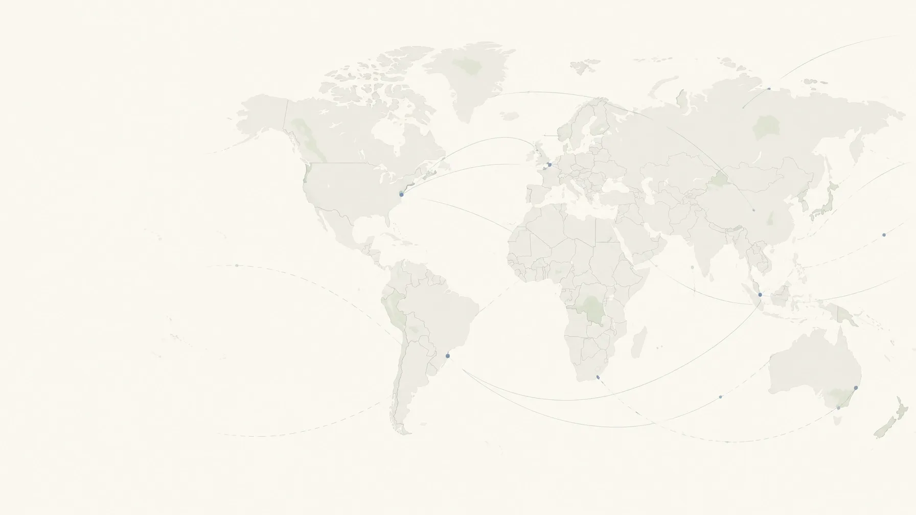 Illustrated world map representing RideCar's global chauffeur services